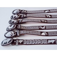 CCB, Men's Leather Belt Embroidered with Cotton Thread, one dozen