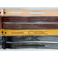 CTC DZ,  Dozen Men's Leather Belt with Woven Braided Inserts (Cinto Tejido Caballero), per dozen