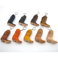 KBG,  Keychain - Leather, embossed large boot design, assorted colors