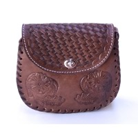 BCP, Shoulder bag - Embossed Leather, CL woven design, assorted colors