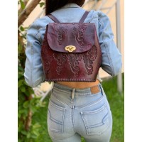 BCPCV, Shoulder bag backpack purse - Embossed Leather, Vaqueta design, assorted colors