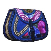 BGT28, Shoulderbag - Embossed Leather with Embroidered Inserts, Guitarra 28 design, assorted colors