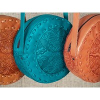 BRTF, Shoulder bag - Embossed Leather, Teresa Round design, small size, assorted colors