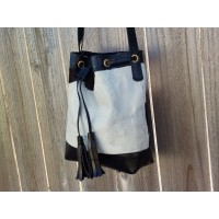 MAP, Leather Sling Bag Cowhide with Hair, Cross Body Chest Bag Shoulder bag