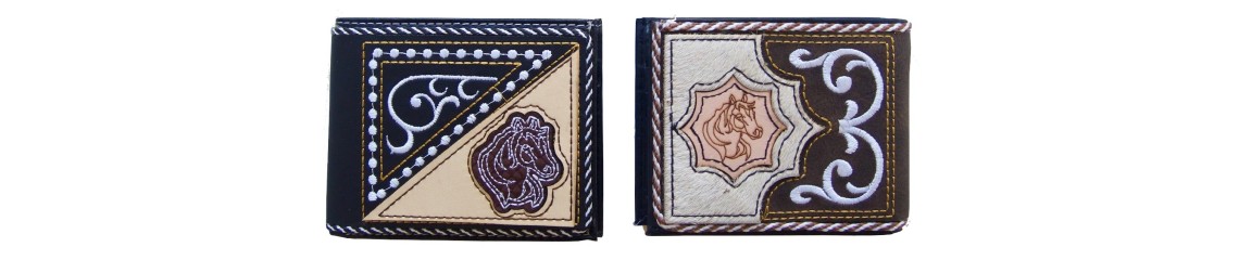 BCT Men's Embroidered Leather Wallets