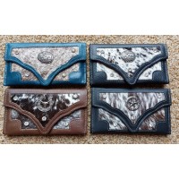 BDR,  Women's Leather Rodeo Wallet, Cowhide with Hair