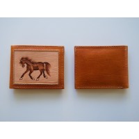 BPI, Men's Leather Wallet with Design done in Pyrography