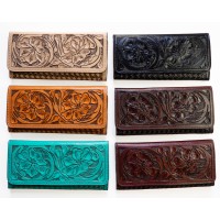 MNFD, Women's Tooled Leather Tri-Fold Wallet